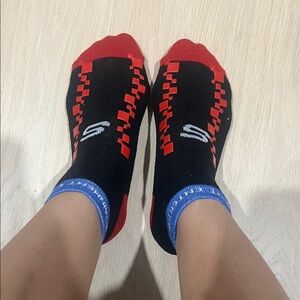 Dynamic Black and Red Socks